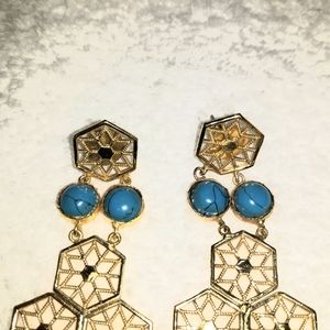 Designer 18k Goldplated W/ Turquoise Nugget